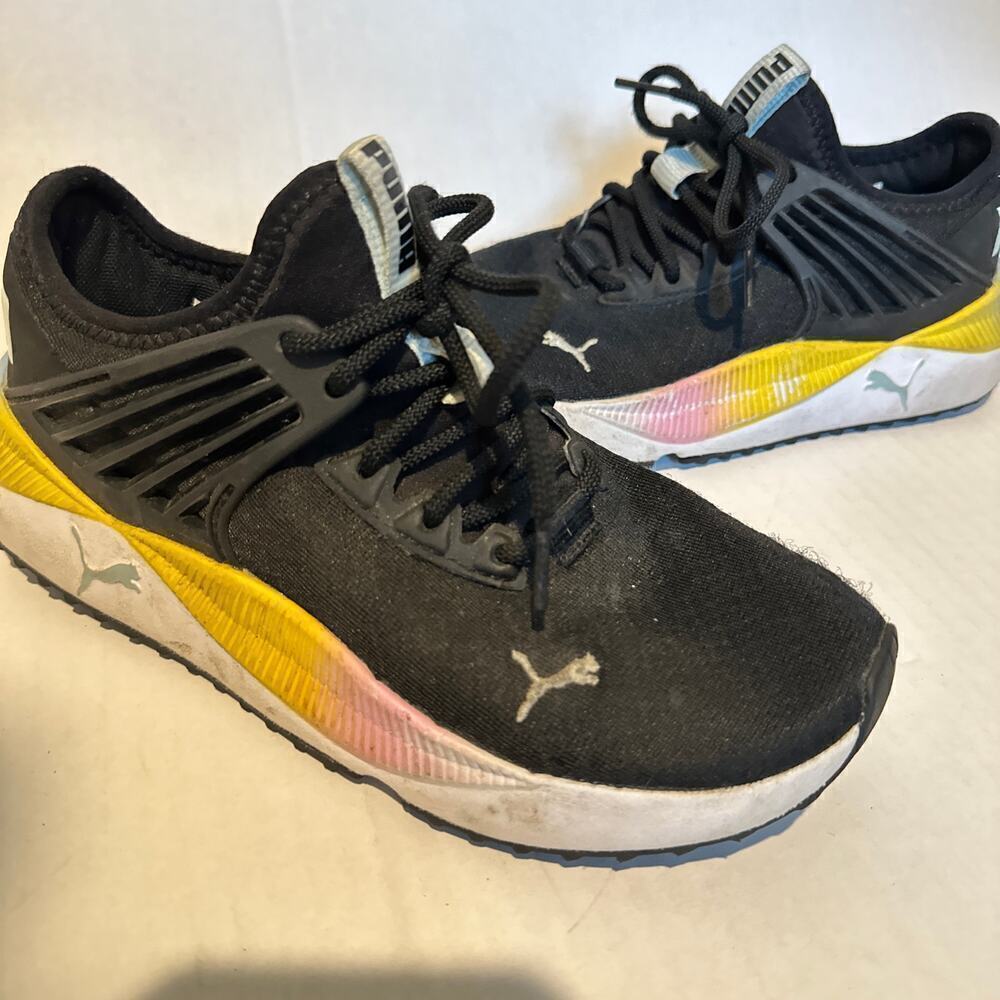 Puma Kids Size 4C Black Green Cantaloupe Pacer Future Allure Sneakers Casual - Picture 9 of 10